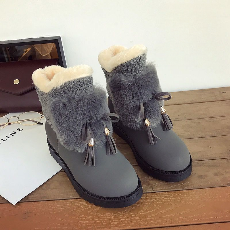新品时尚雪地靴女特厚加绒鞋学生女棉鞋短筒加绒保暖短靴百搭加厚
