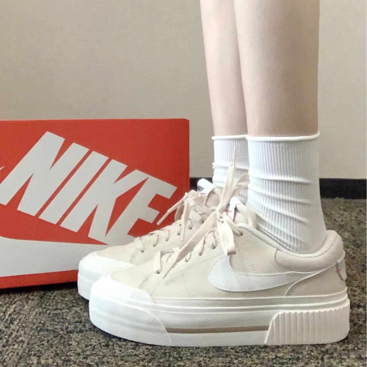 【断码清货】NIKE COURT LEGACY LIFT 厚底增高运动鞋DM7590-200