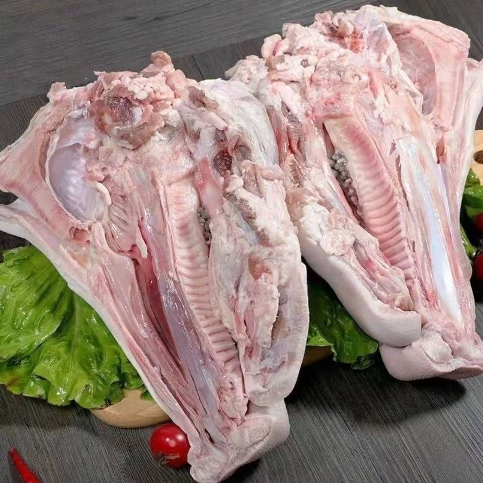 生猪头～东北纯粮笨猪头—烤完毛劈半发货（到手12—16斤）