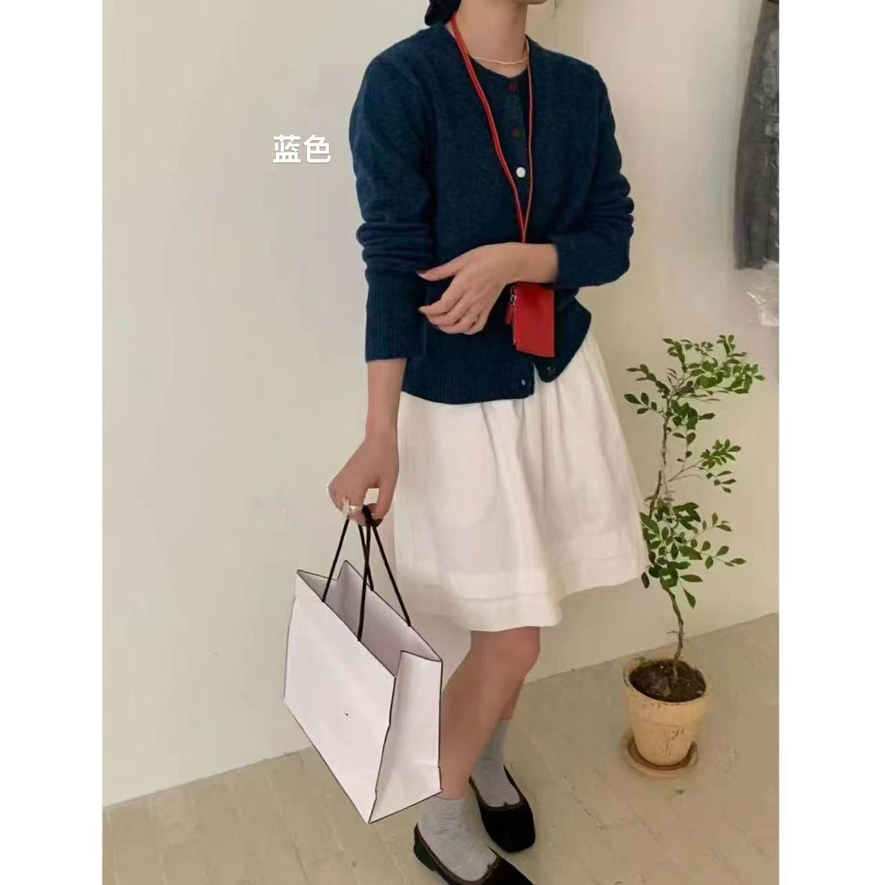 韩系复古彩色扣毛衣开衫886683