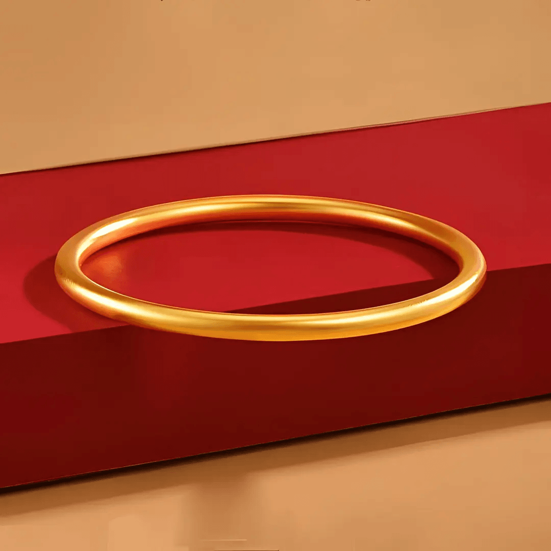 【送礼盒】新中式今典百搭磨砂实心素圈闭口手镯4N-S