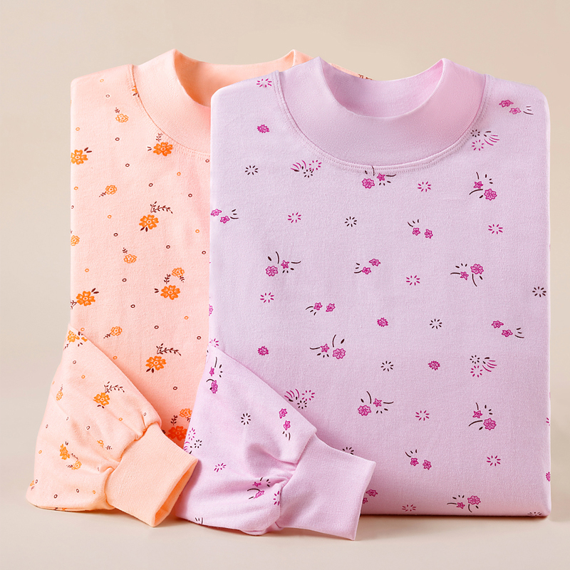 中老年女士纯棉秋衣秋裤套装妈妈棉毛衫内穿秋冬保暖内衣打底高领