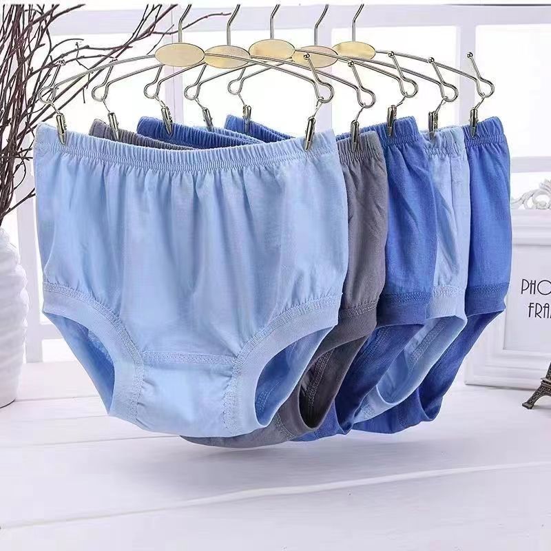 老人内裤男士纯棉中老年高腰三角裤头宽松大码全棉内裤针织裤头