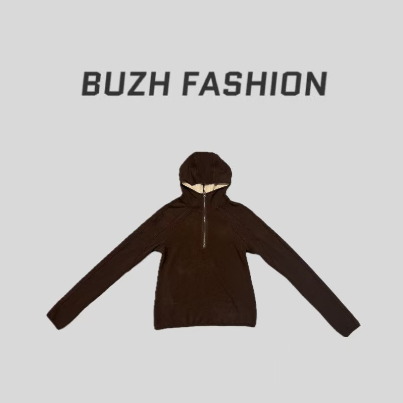 BUZH冬季新款休闲运动风长袖连帽小衫