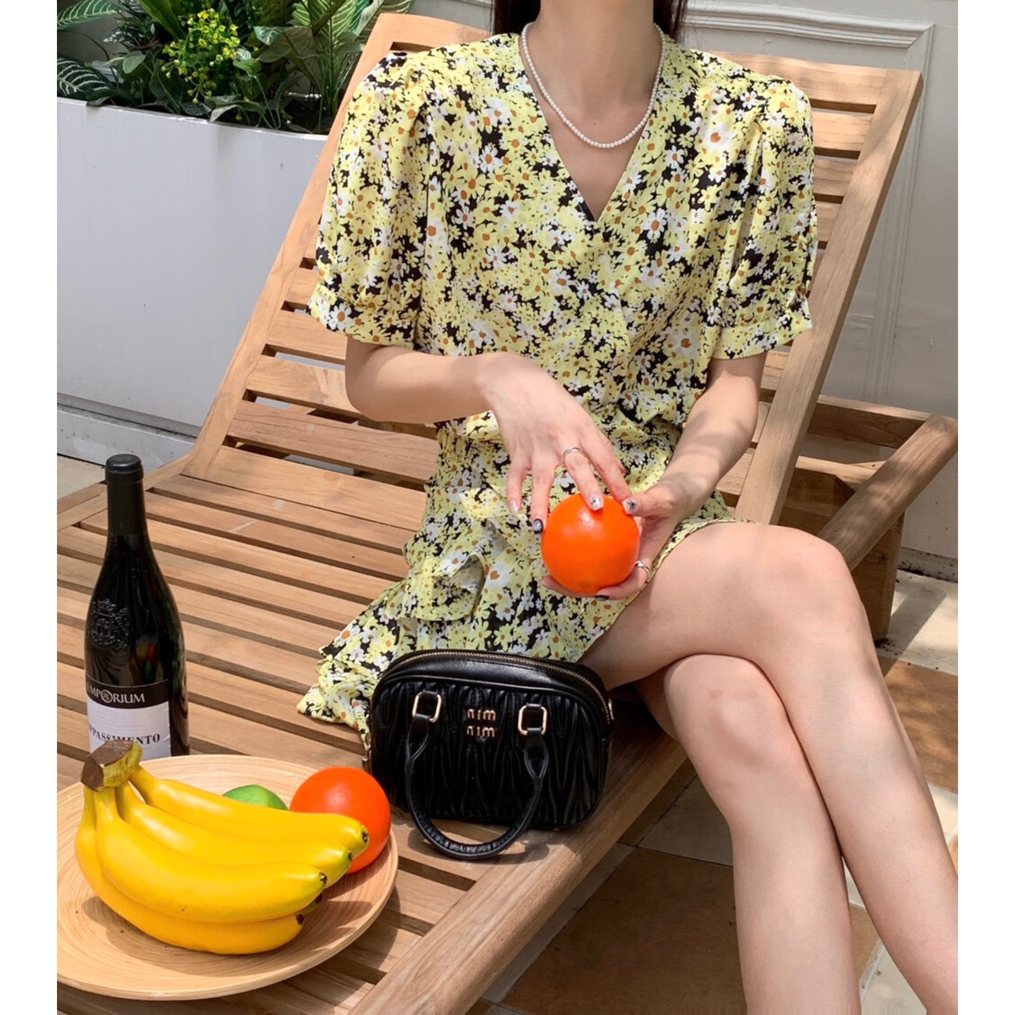 设计师泡泡袖碎花小衫半身裙显瘦气质小个子法式连衣裙8627