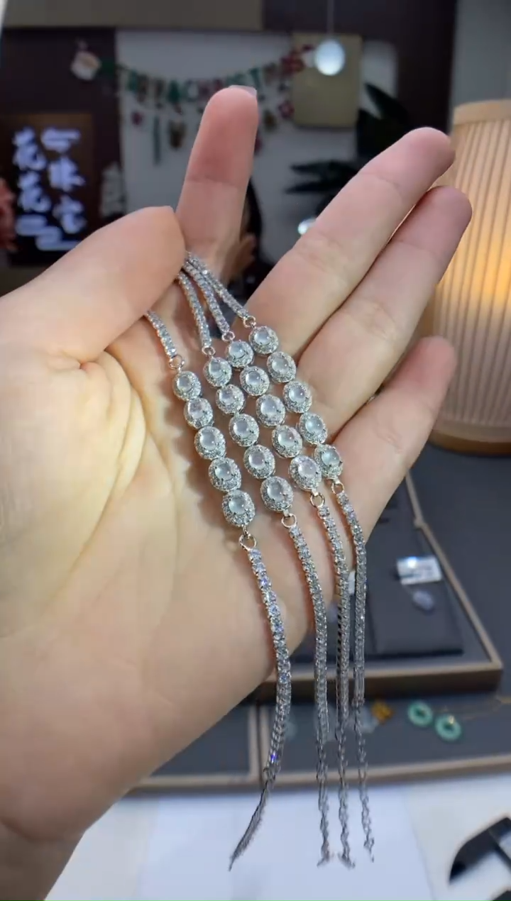 【闪购商品】翡翠手链银S925镶嵌手链多样性发 （ 1件）