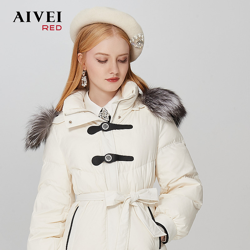 AIVEI休闲简约通勤过膝中长羽绒服Q0660264