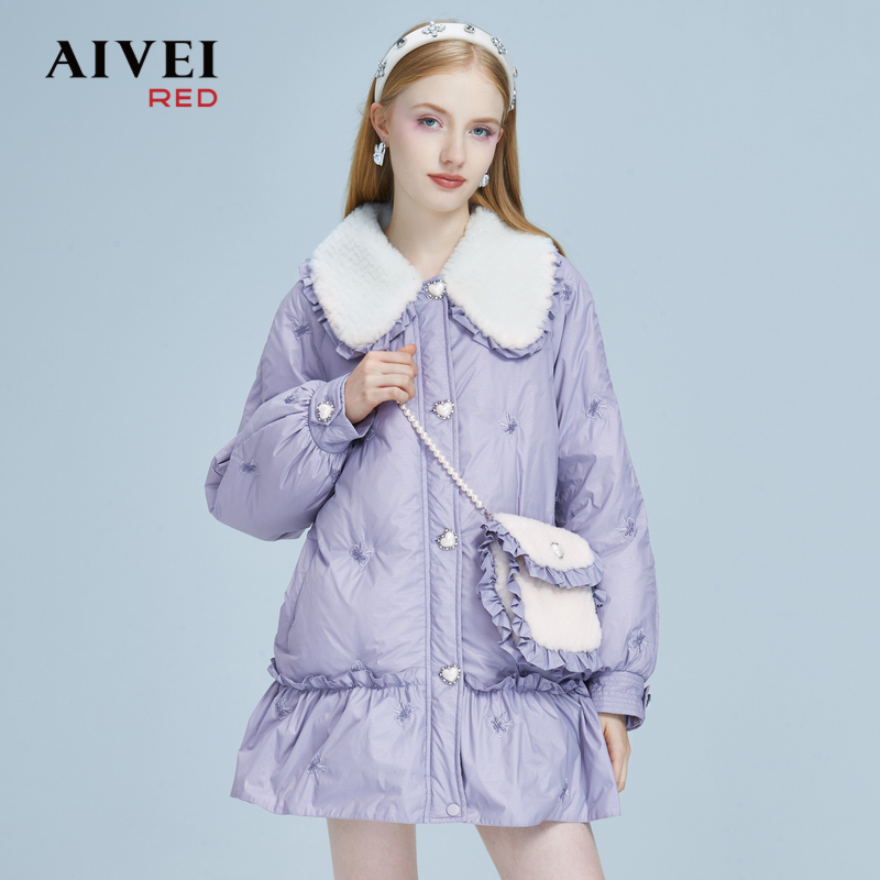 艾薇欣贺少女翻领甜美时尚娃娃羽绒服P066S099