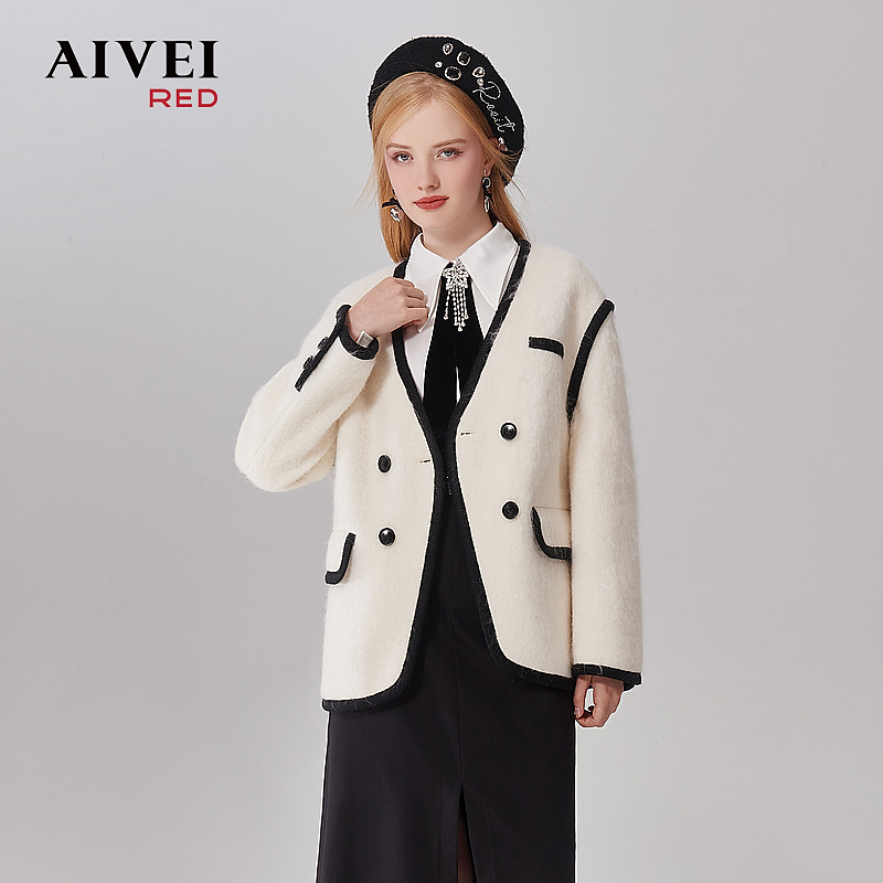 【赵老板专属】AIVEI冬日系慵懒舒适风廓形毛呢时尚外套Q0660274