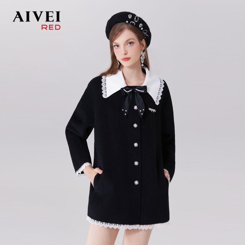 【陈大可专属】AIVEI盐系甜美气质千金风双面呢外套Q0560119