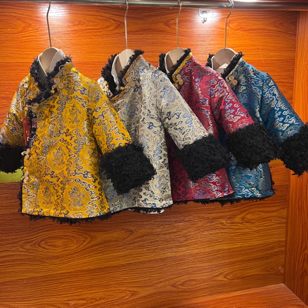 儿童古藏式冬季秋冬女童中式加绒外套#民族风外套#儿童外套