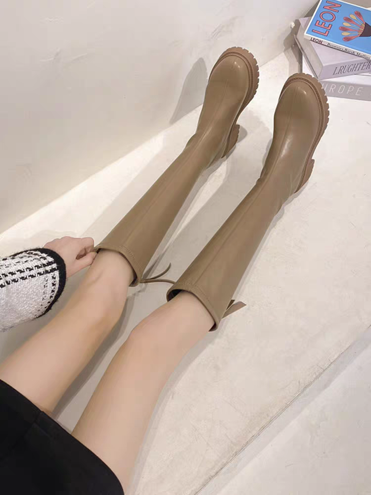 605百搭厚底高筒靴小个子女靴时尚