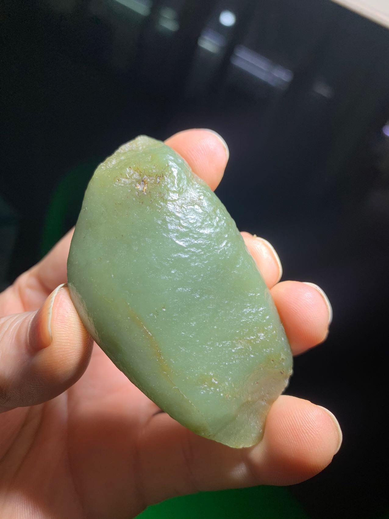策勒县青黄口戈壁玉 手把件 饱满一口气 肉细 