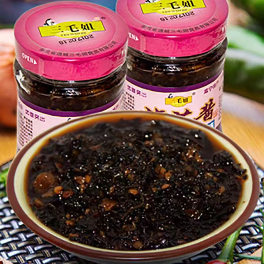 湖北通城特产三毛姐紫苏酱辣味原味下饭拌面酱味道美味当地产品
