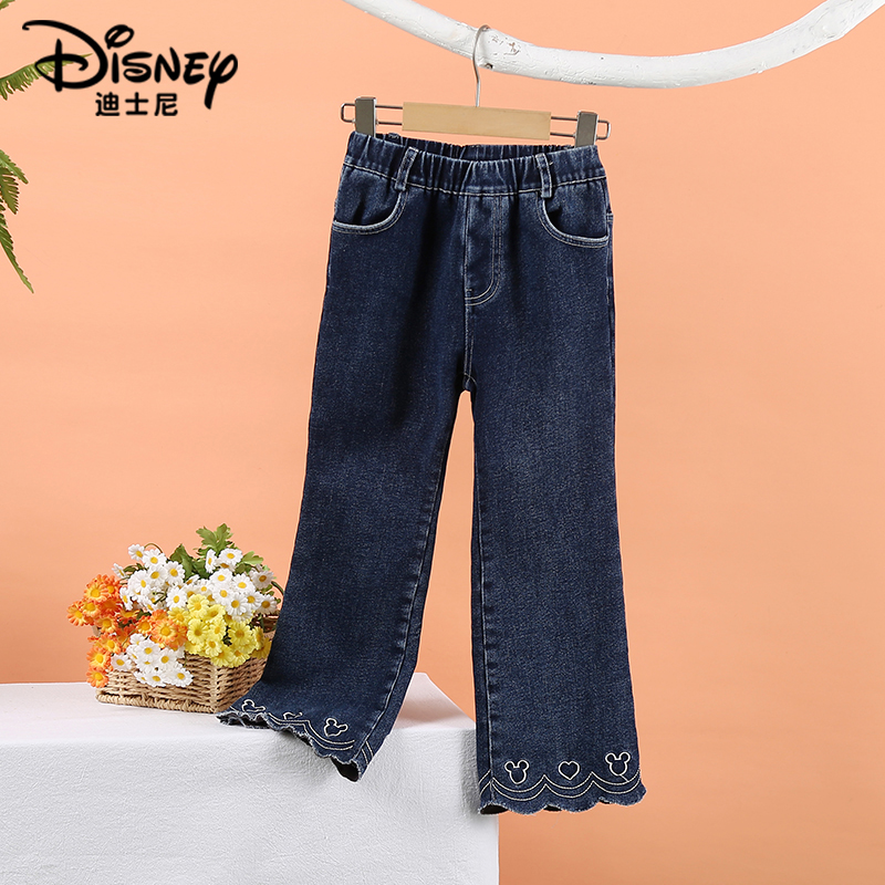 【XZ高2】Disney/迪士尼女童秋冬简约卡通休闲牛仔裤XCW3NK814