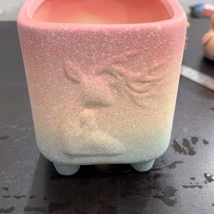 陶麦饭石多肉花盆口10高11