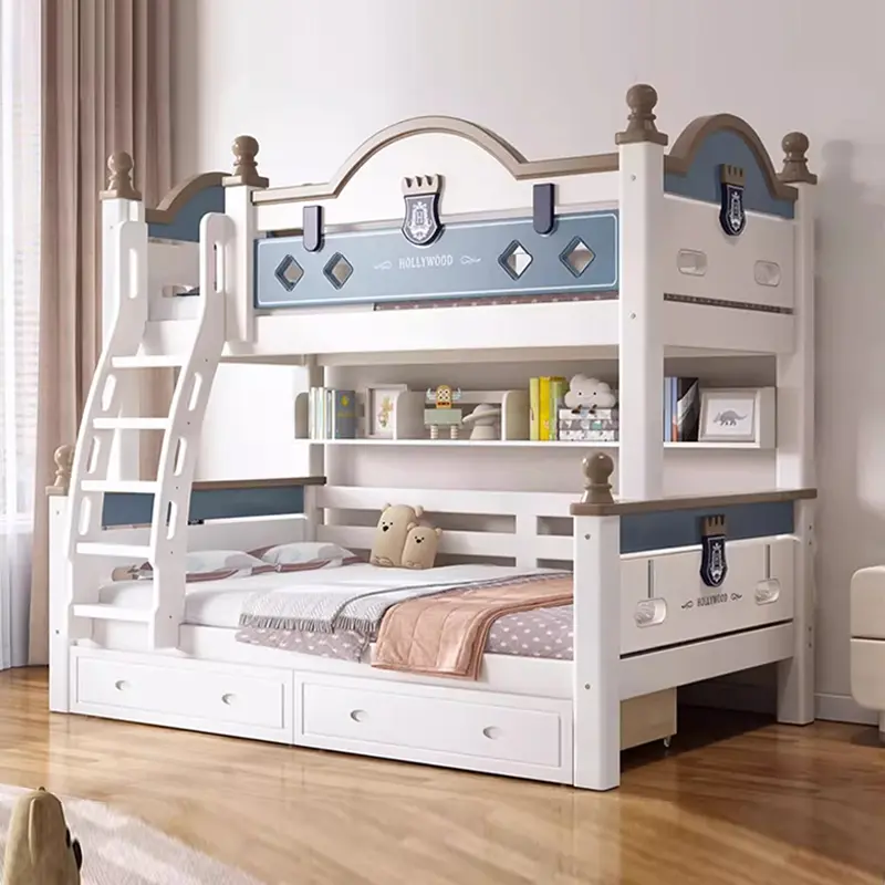 全实木上下铺双层床简约小孩卡通高低床双层床两层床上下床公主床