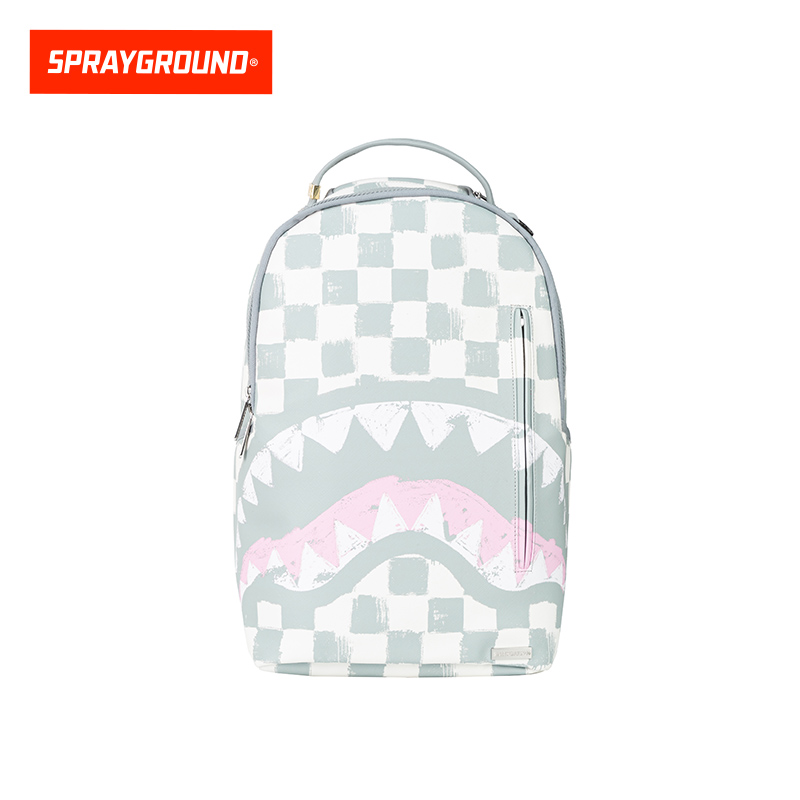 SPRAYGROUND鲨鱼嘴棋盘格设计感双肩包百搭潮流新款XB W1045745
