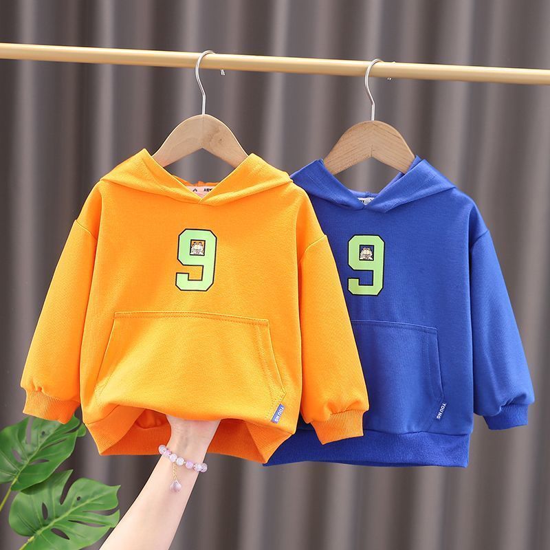宝宝春秋连帽卫衣洋气男童女童休闲套头衫小童帽衫婴儿打底衫上衣