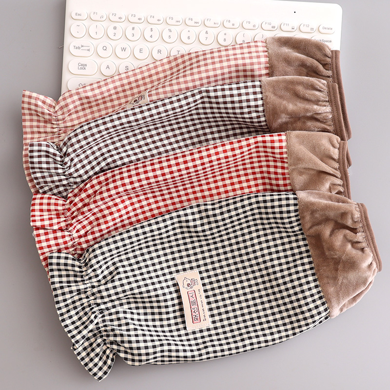 简约可爱女办公室套袖丝绒防污耐磨耐脏干活棉布袖套上班工玉憬熙