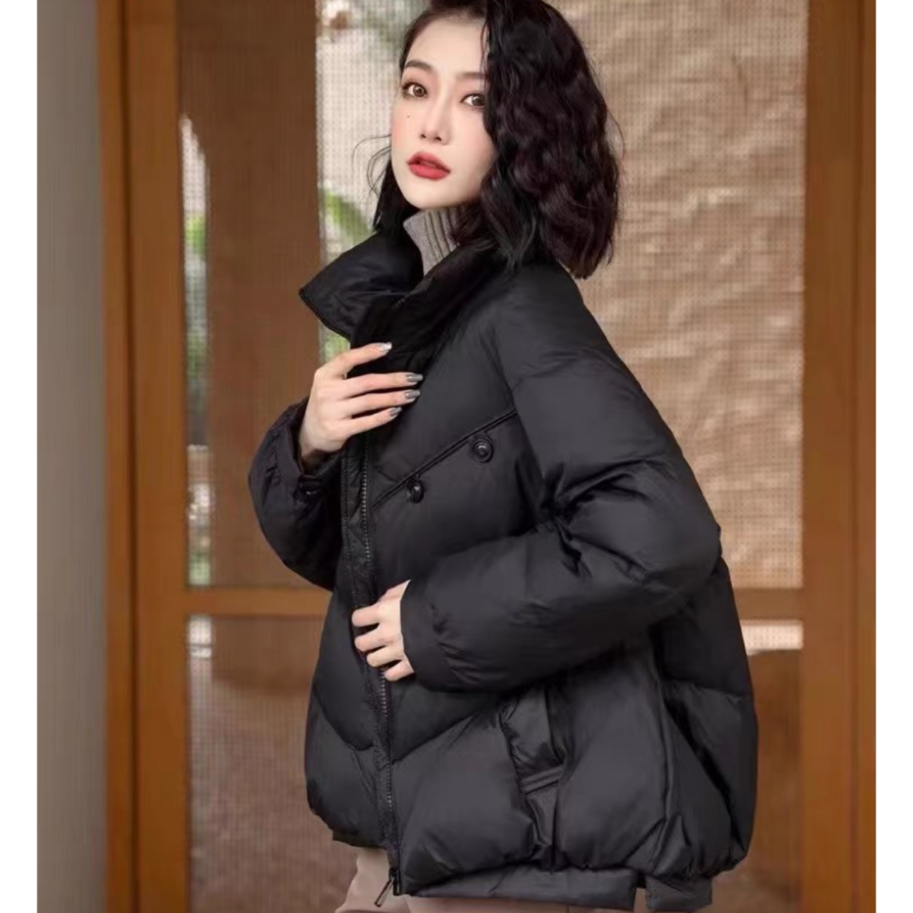 两粒扣羽绒服时尚百搭保暖外套