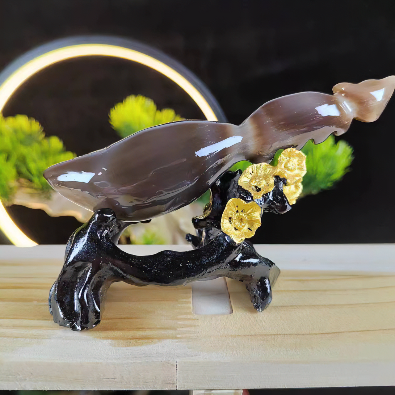 【宫廷角梳牛角】天然白水黑金刚面部按摩整角梳（直播间一物一拍）