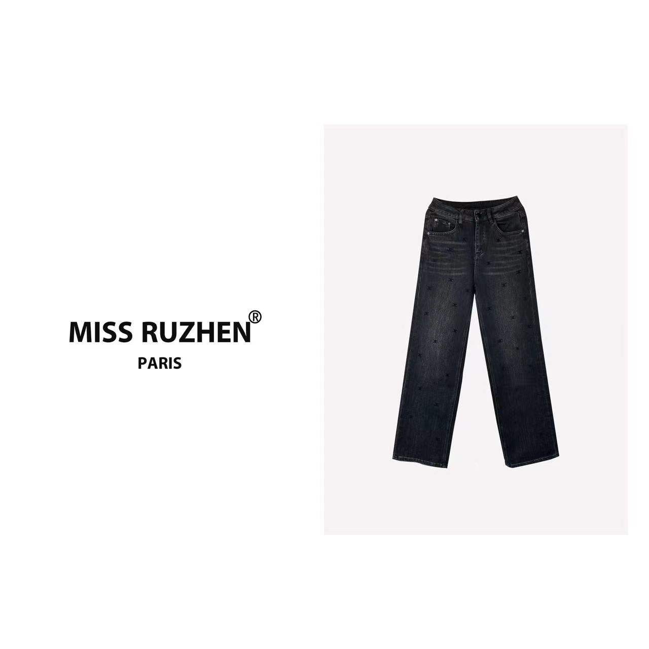 【RUZHEN】百搭高腰加绒显瘦牛仔裤 320