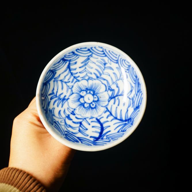 清   青花高脚碟