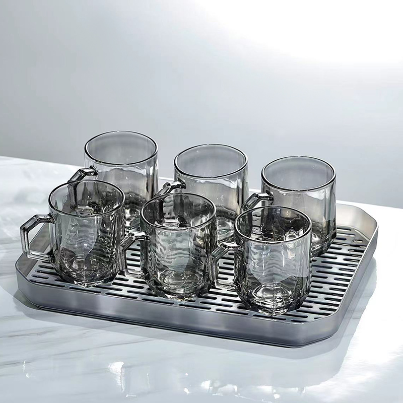 【全网低价/6只】家用耐高温喝水杯玻璃杯六角茶杯防烫玻璃杯套装