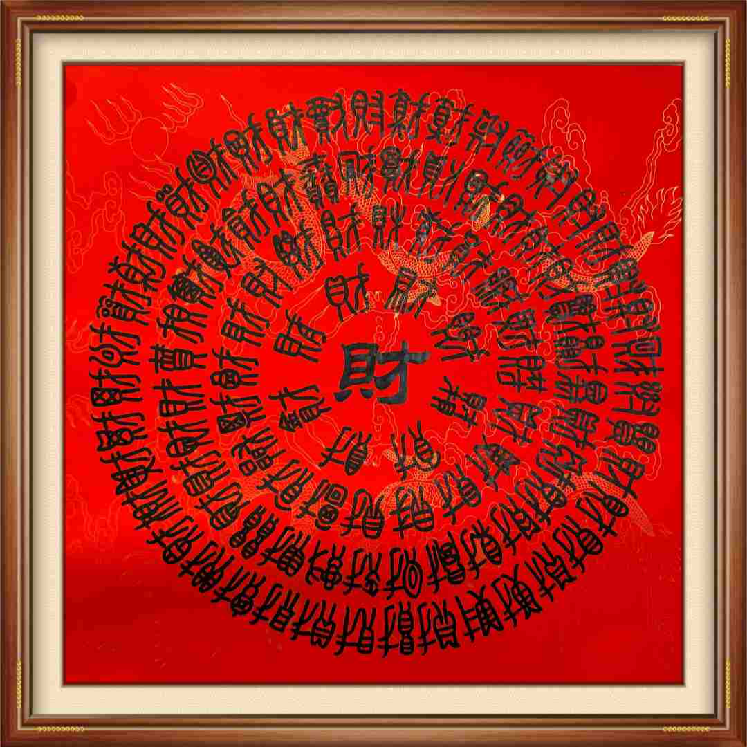 百财图 宣纸 已托裱 装饰 一百种不同的财字 不带框仅作品