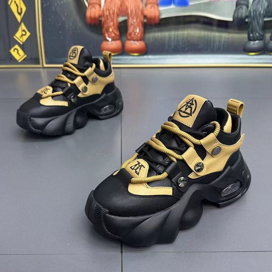 2024新款网红休闲运动男软底增高百搭鞋韩版老爹鞋高颜值时尚潮鞋