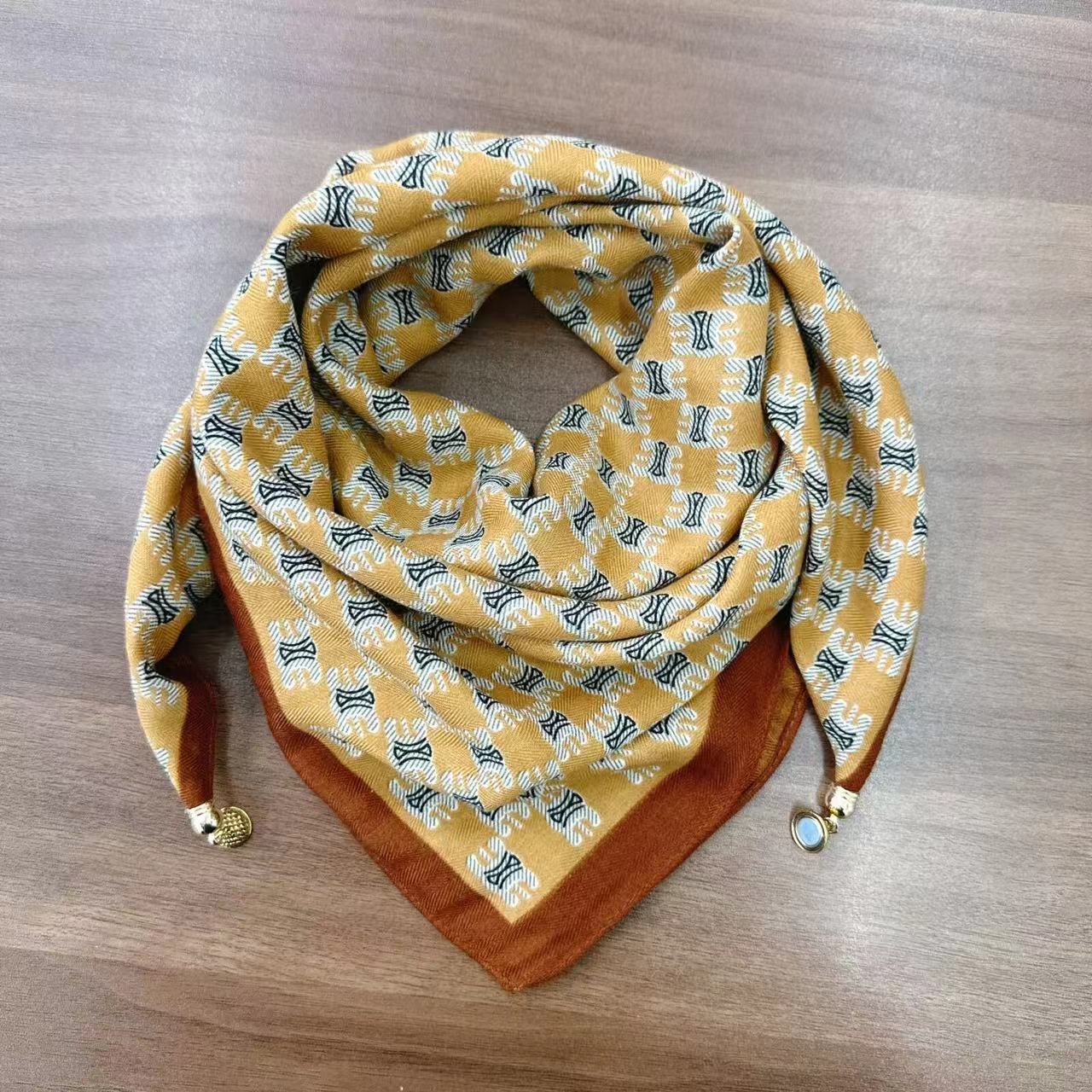 磁吸三角护颈小围巾女士秋冬季时尚气质百搭丝巾方巾