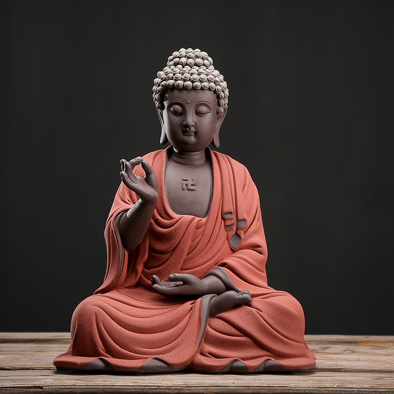 禹诚陶瓷工艺品摆件释迦摩尼客厅家居玄关博古架装饰品中式创意