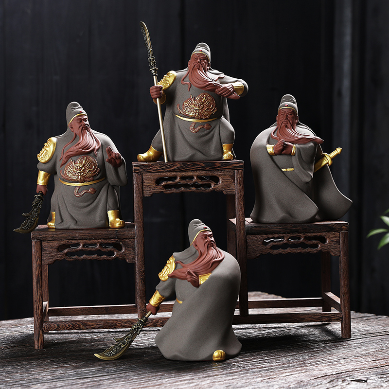 禹诚关公紫砂茶宠摆件创意礼品精品茶具茶道茶桌茶趣茶玩