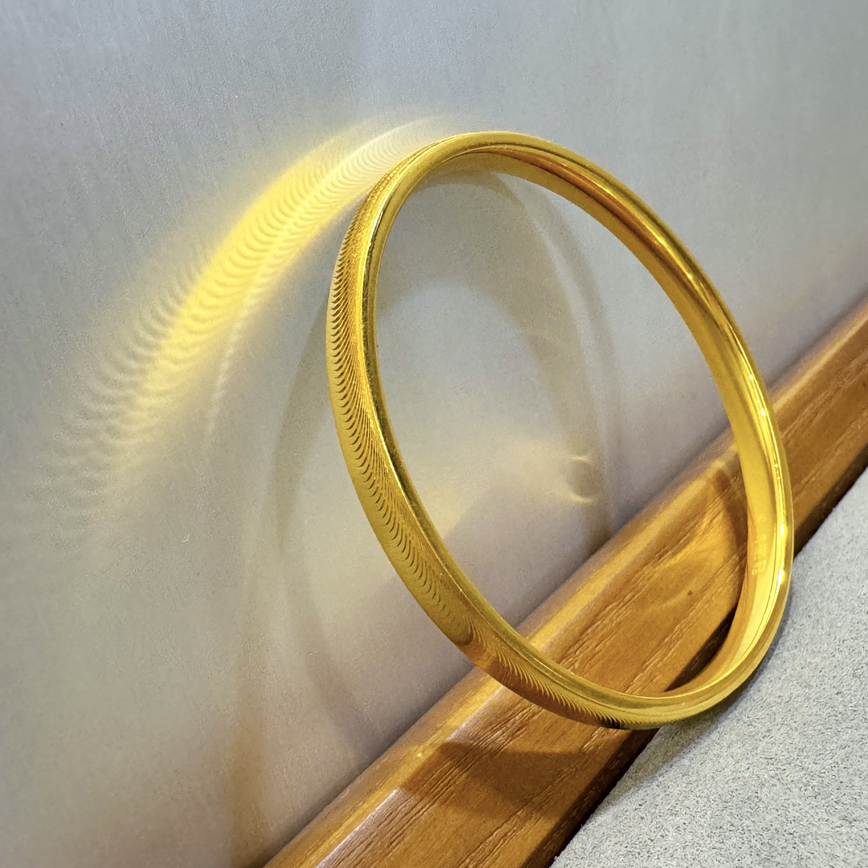 足银手镯 【猫眼手镯】足银铸厚金水波时尚流光溢彩手镯女款百搭