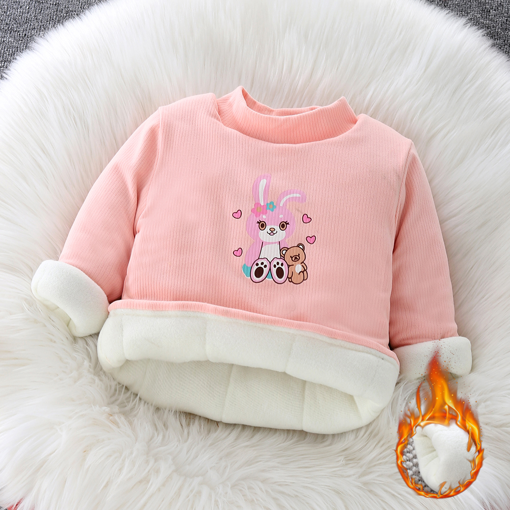 男女童加厚加棉套头棉衣冬款打底衫中小童三层保暖棉服新款内搭潮