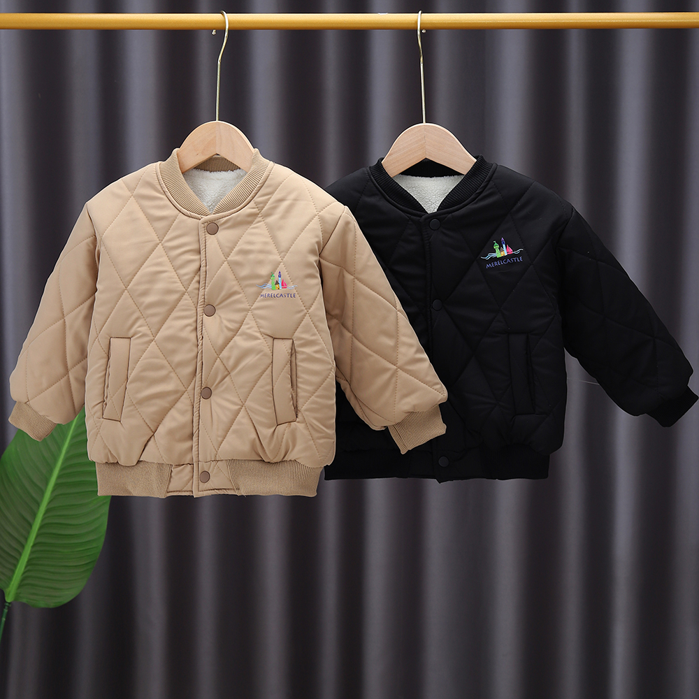 秋冬棉衣儿童加绒加厚外套秋冬款宝包加绒加厚棒球服棉服外穿上衣
