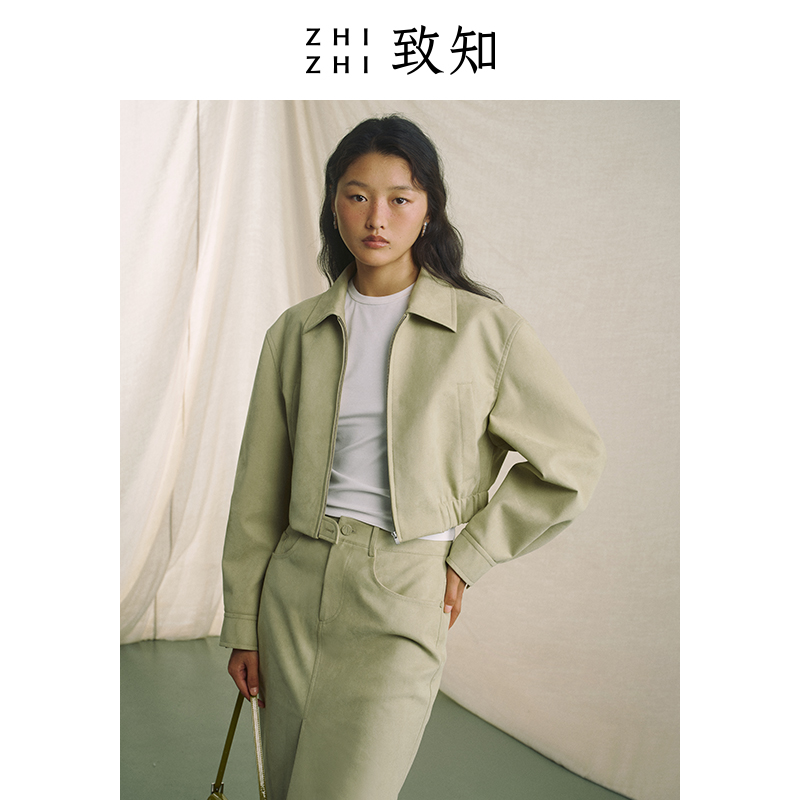 【温躲躲专享】庐江月 夹克外套2024年新款磨毛复古ZZ2DSWJ9070