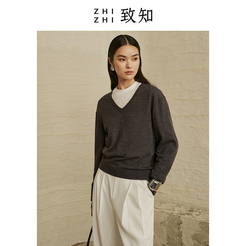 【积分兑礼】致知 百字谣 秋季上衣女2023年新款针织ZZ2CAKZL029