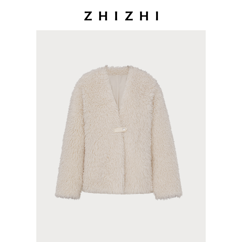 致知 秋风叹 短款复古外套女2024年冬季新款时尚加厚ZZ2DWWEM006