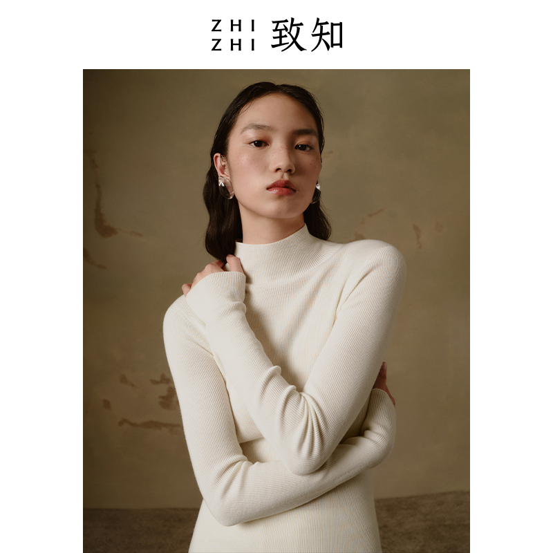  【橱窗】四时花 针织衫纤云衫高领显瘦修身百搭ZZ2CWKZL001