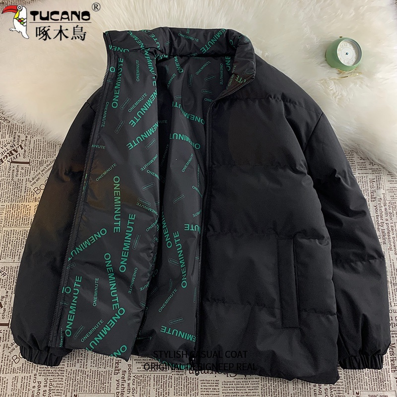TUCANO/啄木鸟冬季加厚双面穿棉衣男士棉袄港风潮牌立领棉服保暖