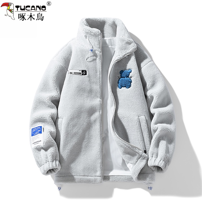 TUCANO啄木鳥秋冬季棉服外套男女2023新款羔绒立领棉衣加绒加厚保