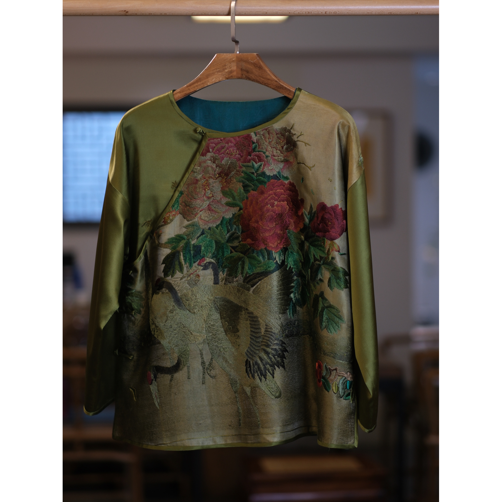 【茗家素衣】墨绿色前满绣上衣116/62