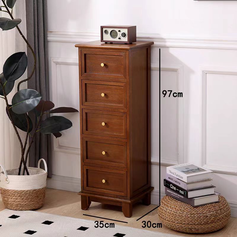 35cm抽屉收纳柜多层简约卧室床头柜客厅沙发旁储物柜子新中式斗柜