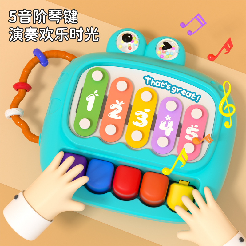 益智二合一童趣弹敲琴儿童五音琴手敲弹钢琴1-3岁乐器玩具早教