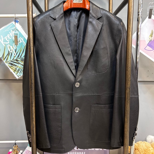 ZXT男士真皮皮衣意大利进口山羊皮鹿皮纹工艺时尚金典西装NY2331