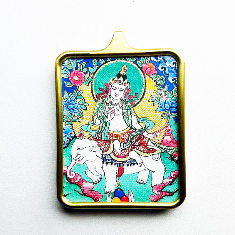 热贡精美画风唐卡 彩色唐卡吊坠 藏风唐卡吊坠 男女时尚款