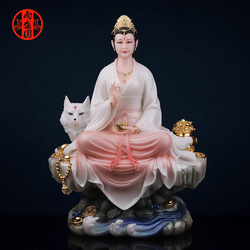 九尾狐汉白玉女狐仙九姑娘工艺品摆件东北堂口桌面摆件胡氏家用