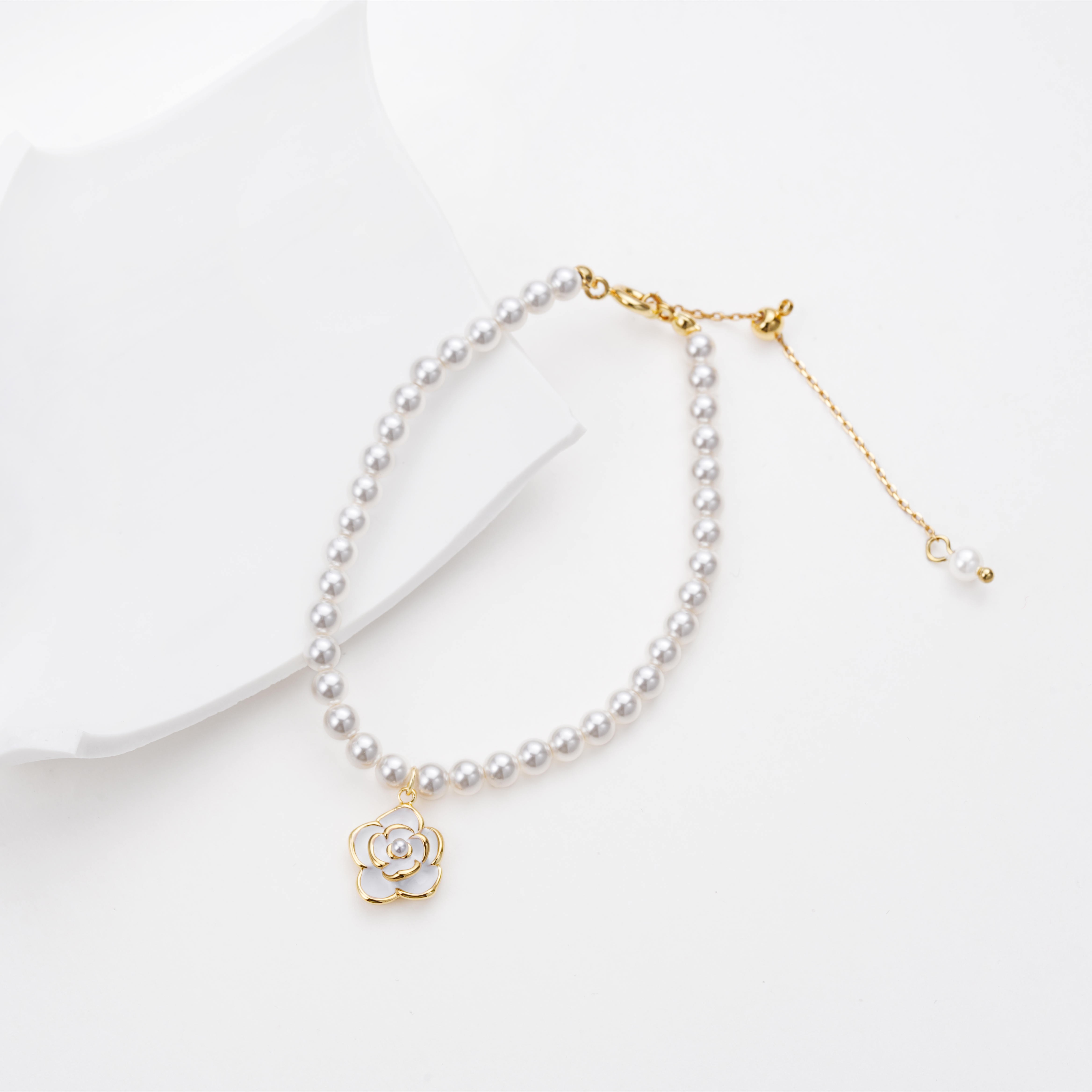 铜合金手链 轻奢小众精致气质山茶花【6225】